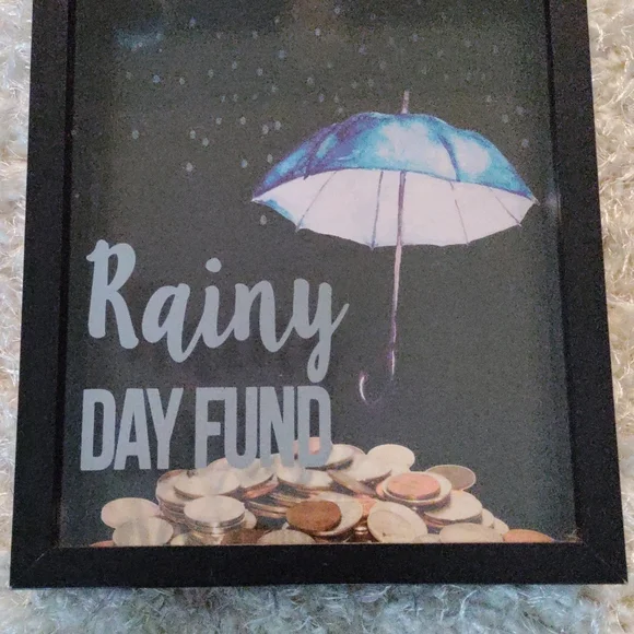 🆕 ⛈️RAINY DAY GLASS PICTURE FRAME MONEY 🏦 - Picture 3 of 7